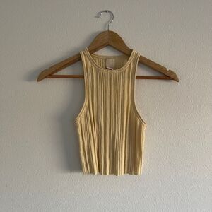 H and M Ribbed Knit Yellow Stretch Tank‎ Size Small
